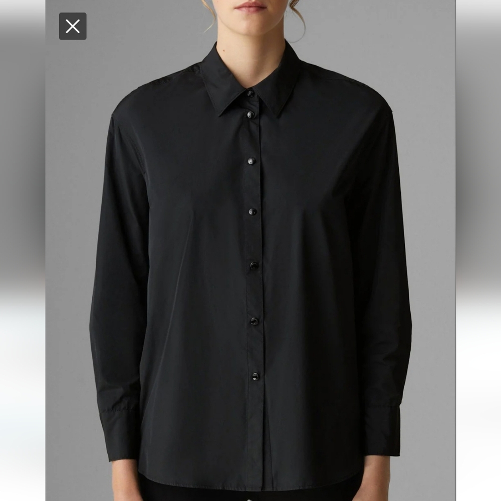 Bogner New Lorena Snap Long Sleeve Black Shirt Size 12